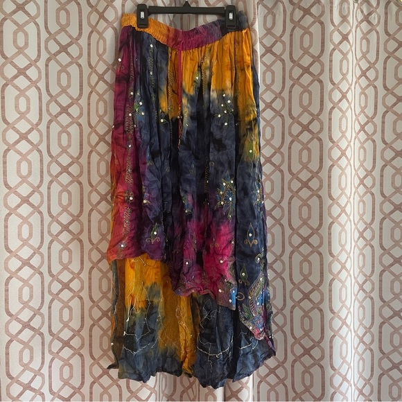 Multicolor Bohemian Maxi Skirt - Picture 1 of 8